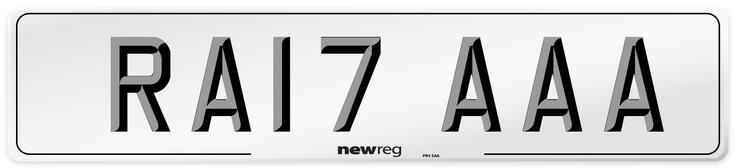 RA17 AAA Number Plate from New Reg